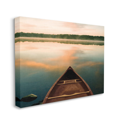 Stupell Industries 'Canoe on Lake Warm Sunrise', Canvas Art, 48 x 36 Inches, Easy to Hang and Sturdy, Made in USA, by Danita Delimont