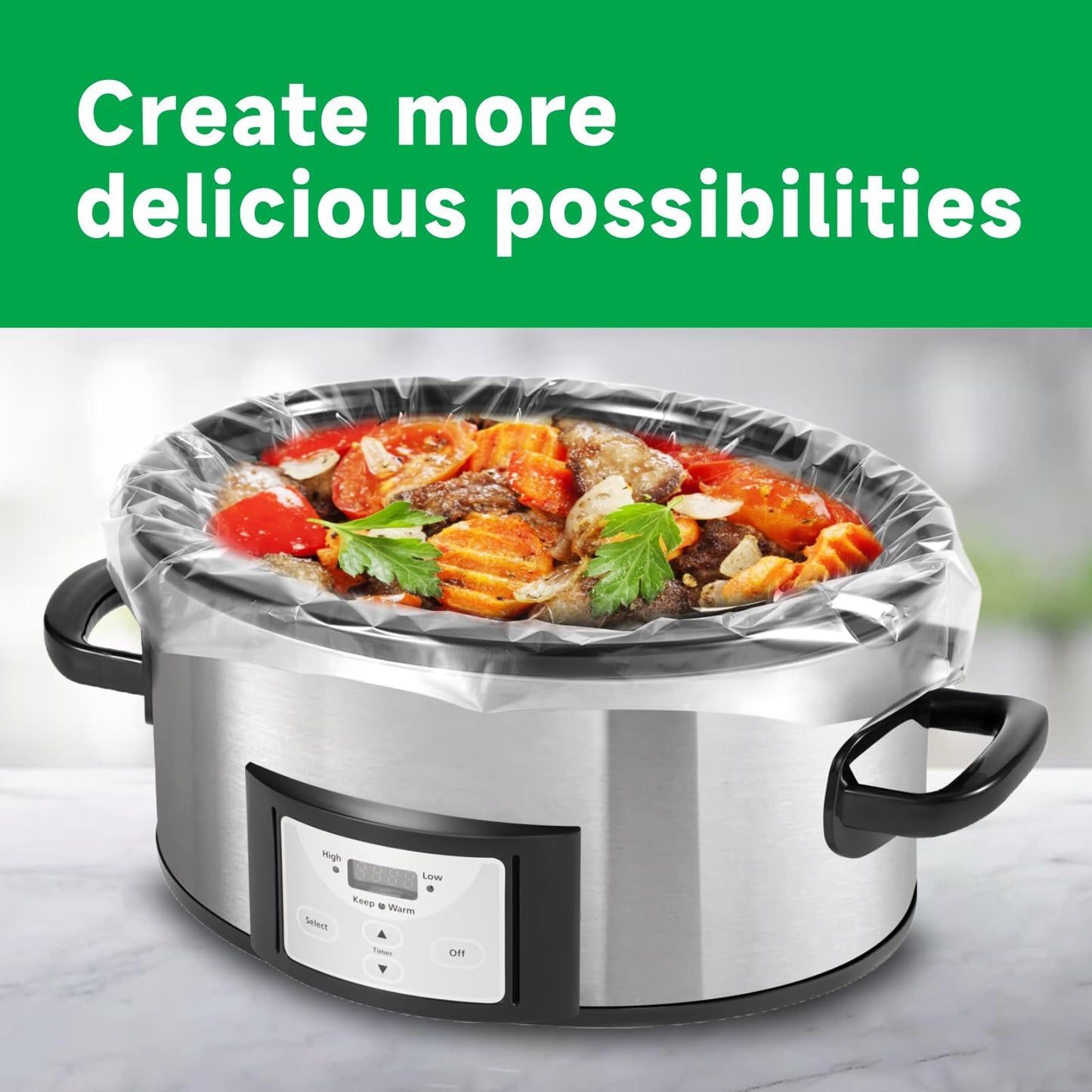 JVVFUU Slow Cooker Liners 3-8 Quart, Cooking Bags Large Size 13"x 21", Slow Cooker Bags Disposable Oval Large For Crock Pot (30)