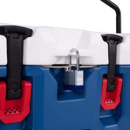Lifetime 28 Quart Hard Cooler, Red, White & Blue, Patriotic Edition, Bear-Resistant, 5-Day Ice Retention, with Bottle Opener