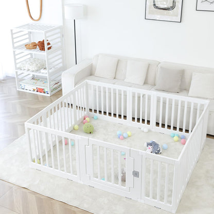 Gupamiga Playpen Baby Playard Portable Baby Fence Play Area Indoor Outdoor Kids Activity Center Playpen Playground Hoop for Indoor and Outdoor Use (12 Panels)