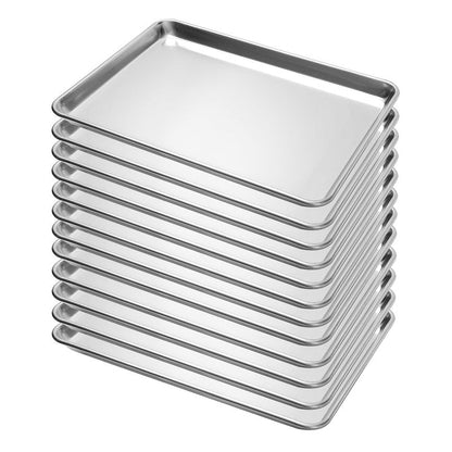 STEELUS 12 Pack Half Size Baking Sheet Pans, Aluminum Commercial Cookie Sheets Non-Stick, 18"x13"