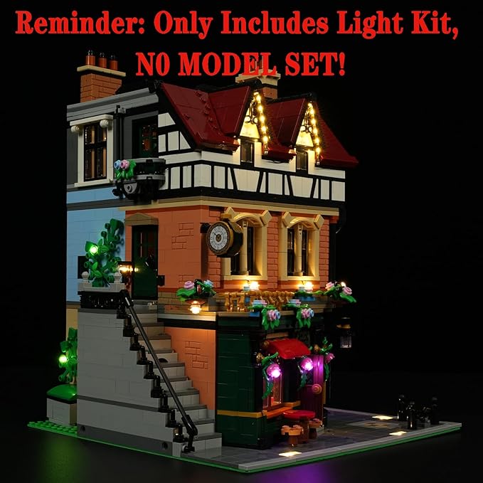 LED Light Set Compatible with Lego 10350 Tudor Corner Icons Building Blocks Model - Model Set NOT Included