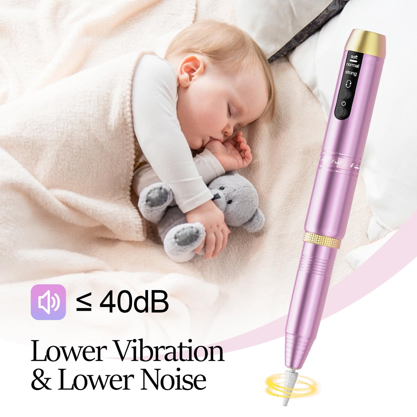 20000RPM Electric Nail Drill Compact Portable Efile Professional Manicure Pedicure Nail File Drill Kit for Acrylic, Gel Nails and Home Salon Use