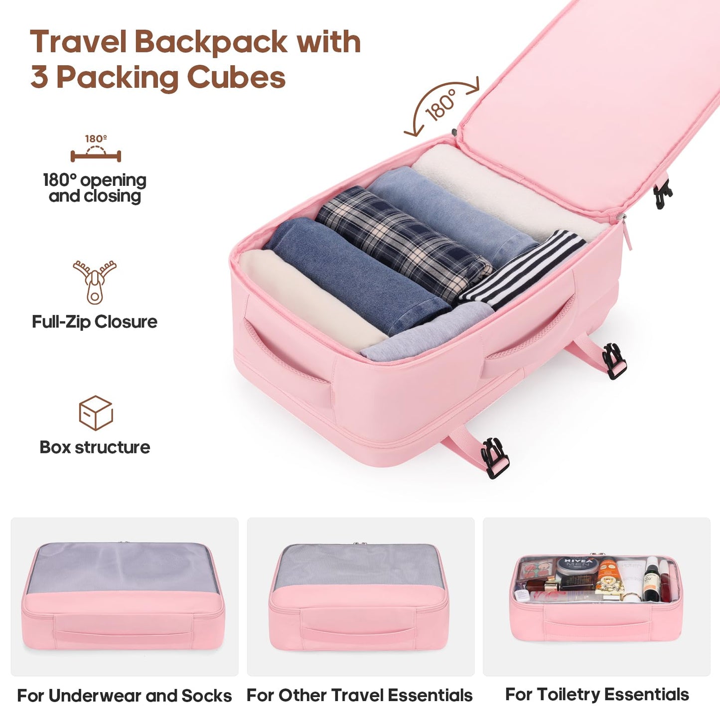 UKEIN PRO Luggage Sets 7 Piece, Durable Hardside ABS Carry on Luggage with Spinner Wheels & YKK Zipper TSA Lock, Large Checked Travel Suitcase With Backpack Set for Men and Women,20/24/28 Inch