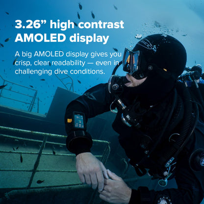 SUUNTO Nautic Dive Computer with Bungee Cord, Bright AMOLED Display, Integrated LED Flashlight, Up to 120H, GPS & Underwater Route Tracking, Wireless Tank Pressure Monitor