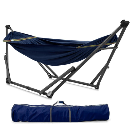 Tranquillo Uniki Hammock with Stand, 550 lbs Capacity – 30-Second Setup, Sturdy Steel Stand, 3-Year Warranty, Tool-Free Assembly, Premium Carry Bag Included, Outdoor & Indoor Hammock, Navy