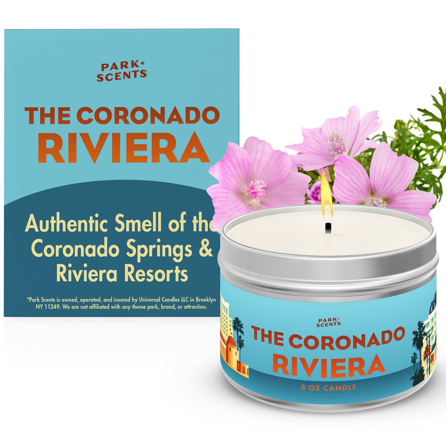 The Coronado Riviera Scented Candle - Accurate Duplicate of Resort Fragrances in Disneyworld, Florida - Hotel Scents - Handmade Soy Blend, Vegan & Cruelty-Free - Made in USA