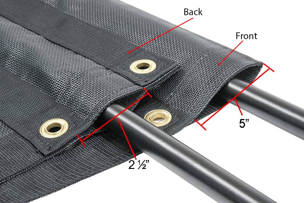 Mytee Products Manual Cab Level Hand Crank Tarp Roller Kit for Dump Trucks Trash Hauler with 7' x 18' PVC Mesh Tarp Double Pocket