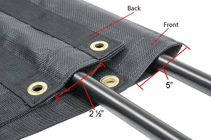 Mytee Products Manual Cab Level Hand Crank Tarp Roller Kit for Dump Trucks Trash Hauler with 7' x 18' PVC Mesh Tarp Double Pocket