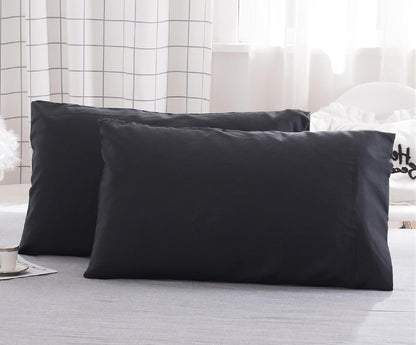 Microfiber Pillowcases by [Brand Name] - Super Soft, Wrinkle & Fade Resistant | 20x30 Inches, Black - 2 Pack