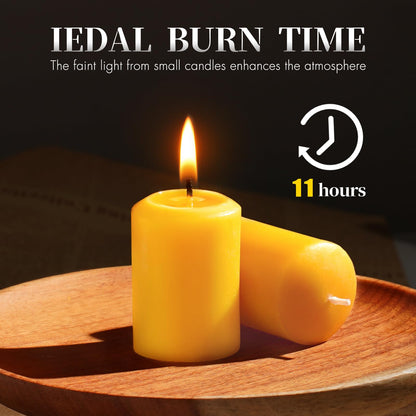 GINITIRI Natural Beeswax Votive Candles,11-12 Hours Unscented Votive Candles Bulk,6 Pack Beeswax Candle for Prayers,100% Pure Bees Wax Candles for Spa Relax