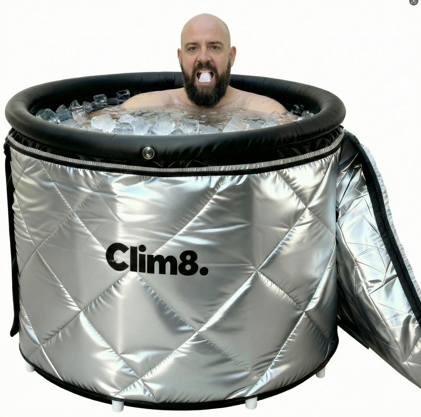 Clim8 Insulated Cold Plunge Tub for Athletes,Fitness and Wim Hom Enthusiasts, Portable Ice Bath at Home for Indoor & Outdoor Use With Drainage Hose & Protective Cover,116Gal, Chiller Compatible