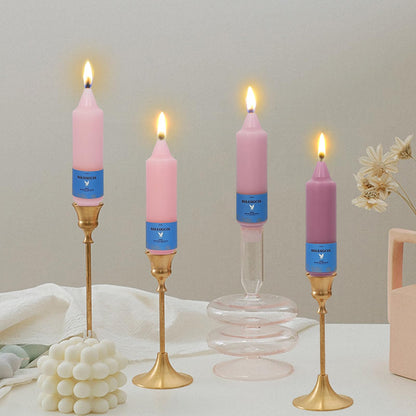 Smokeless Candlesticks Short Taper Candle,Unscented 5 Inches Gradient Pink Candle Sticks Dripless Tapered Candles for Home Décor Gifts