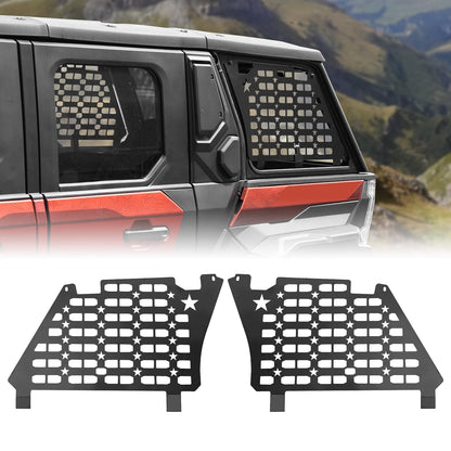 A & UTV PRO Rear Window Molle Panels for Polaris Xpedition ADV/ADV 5 2024+, Aluminum Back Window Protection Compatible with Xpedition Ultimate/NorthStar/Premium Expedition Accessories (One Pair)
