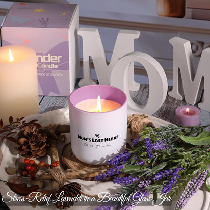 Mom's Last Nerve Funny Gifts Candle for Mom, Lavender Scented Candle from Daughter Son, Soy Wax Jar Candles Long Lasting Mother's Day