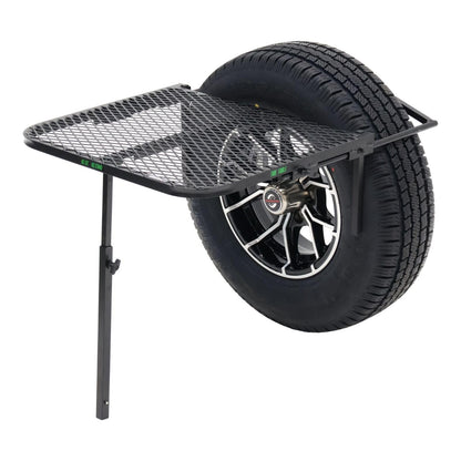 Tire Table Medium Steel Camping Table fits Tires Up to 40" | 50 Pound Capacity | Black Powder-Coated Finish | No Tool or Hitch Required | 23.5" x 27" x 1.5"