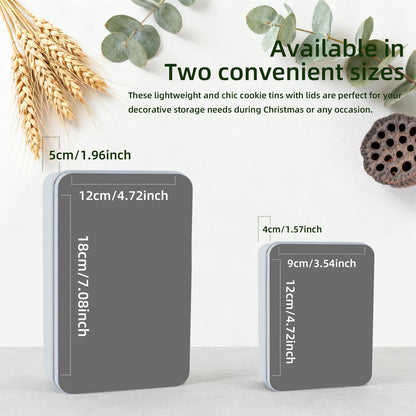 VOGDMKJG Small Metal Tins Box-4.7" x3.5"x1.6" Rectangular Empty Storage Box With Lid Decorative Organizer Storage Tin Case For Office/Cookie/Candy/Jewelry/Photo/Letter Sleep Fox