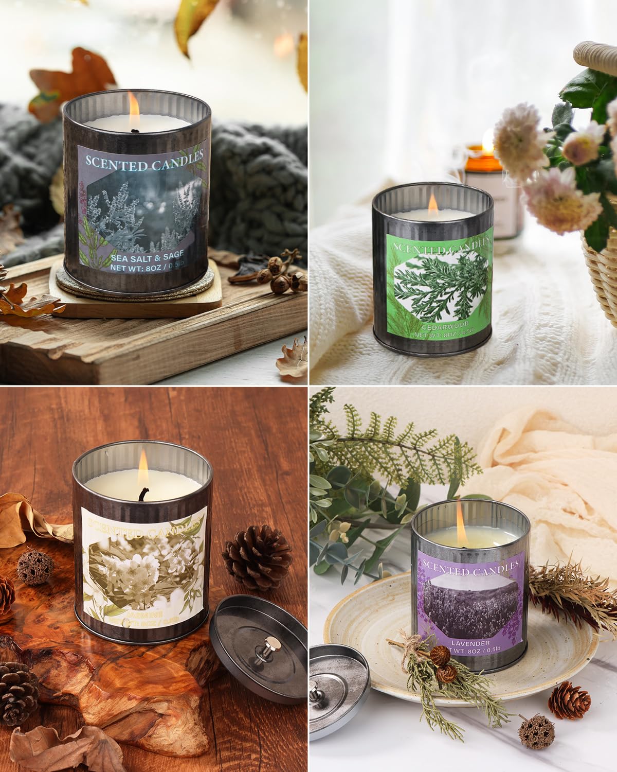 Scented Candles for Home, 8oz Soy Candle, 50H Burn, Lavender Aromatherapy, White Candle in Gift Box, Perfect for Birthday, Mother's Day, Christmas