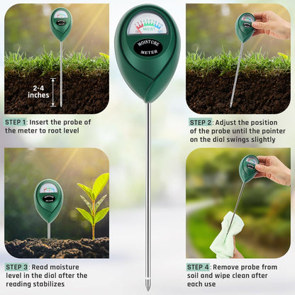 Skiennix Plant Moisture Meter - Accurate Soil Water Measurement for Indoor & Outdoor Use | 2-Pack Green