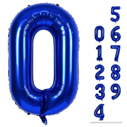 40 Inch Balloon Number 0 Navy Blue, Large Foil Dark Blue Number Balloons Set 0-9, Royal Blue Digital 0 Helium Balloons for Boys 10th 20th Birthday Anniversary Party Decoration Supplies