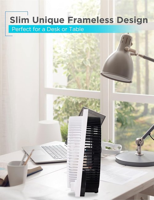 BLACK+DECKER 9-Inch Box Fan - Portable 3-Speed Desk Fan for Home Office or Garage | White Finish