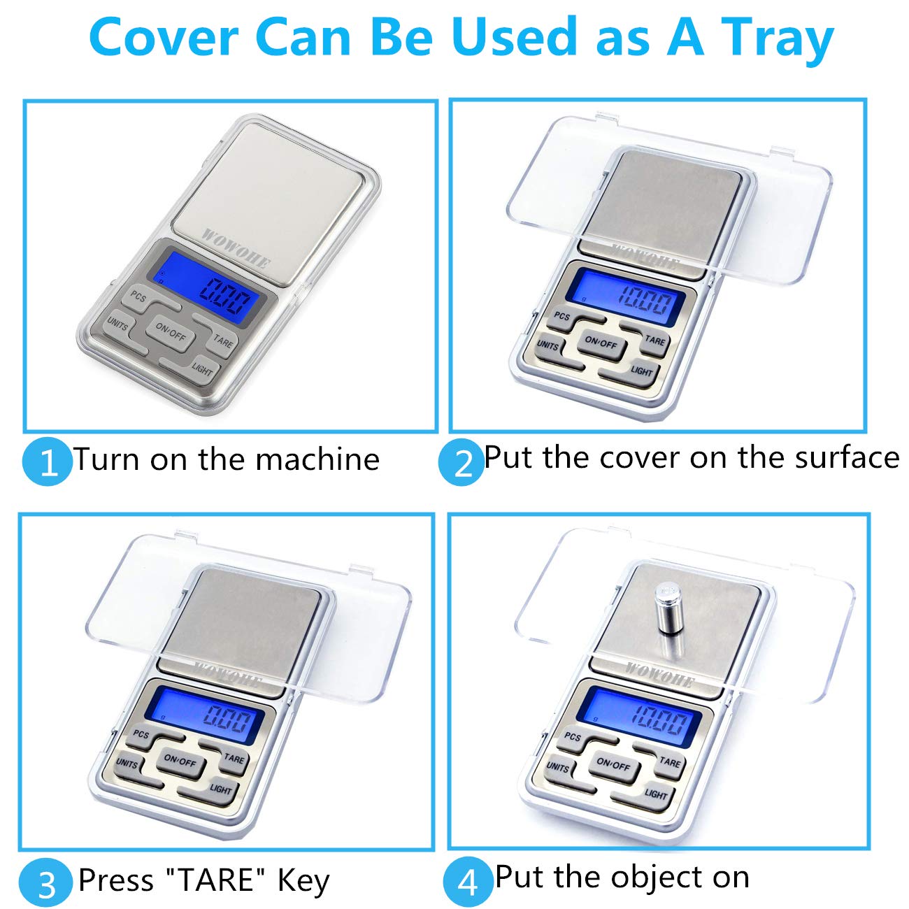 Food Travel Scale Portable Pocket Scale Gram Capacity 500g Degital Kitchen Small Miniature Scale Lab Measuring Scale High Precision