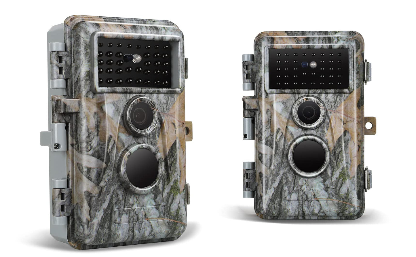 2-Pack Game & Trail Camera, 64MP 1296P H.264 MP4 Video Cam with 940nm No Glow Night Vision Motion Activated IP66 Waterproof for Outdoor Wildlife Monitoring, Yard Security, Animal Observation