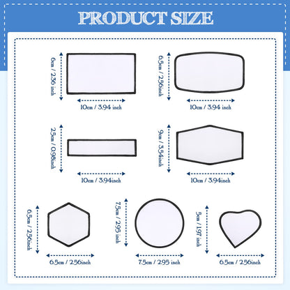 140 Pieces Sublimation Patches Blank Hat Patches Sublimation Patches Blank for Hats Hat Patches Blank Patches for Clothes Hat Dress Patch (Black, Blue, Red, Khaki)