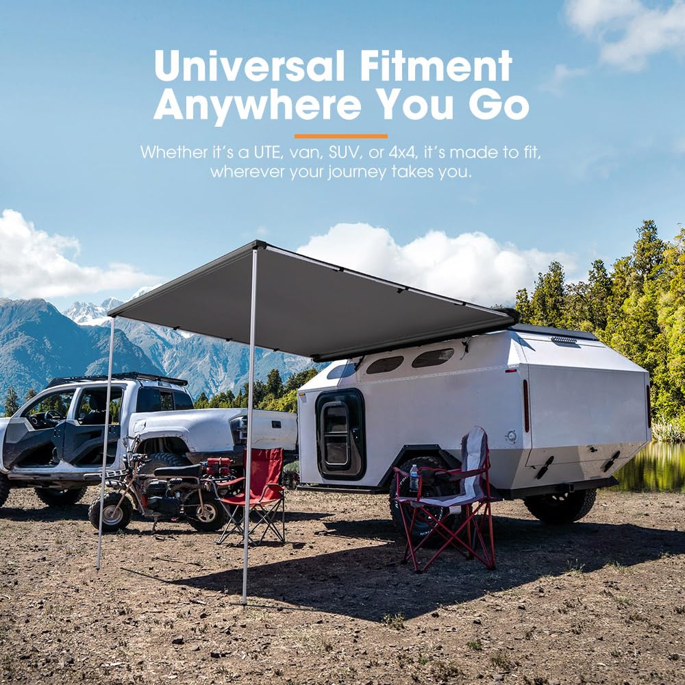 SanHima Vehicle Awning 4.6ft x 6.6ft - Roof Rack Pull Out Side Awning 30ft² Sun Shade UPF50+ Weatherproof for Camping Car SUV Truck Van