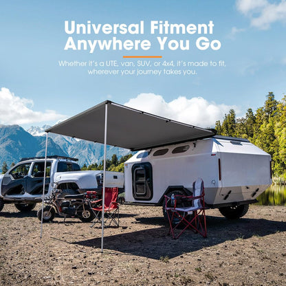 SanHima Vehicle Awning 4.6ft x 6.6ft - Roof Rack Pull Out Side Awning 30ft² Sun Shade UPF50+ Weatherproof for Camping Car SUV Truck Van