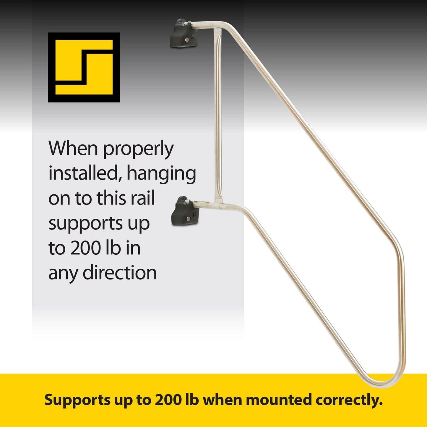 Stromberg Carlson AC-544L Locking Commercial Rail - Mobile Equipment Support - RV Camping Accessories and Travel Trailer Accessories for Step Ladder- 200 lbs Capacity - 36.5" Extension, 45" Height