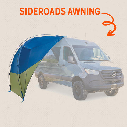 Kelty Sideroads Awning Shelter for Car Camping, Tailgating, and Summer Beach Trips, Protection from Elements and UV, Universal Mount, Sturdy Steel Frame, Easy Setup