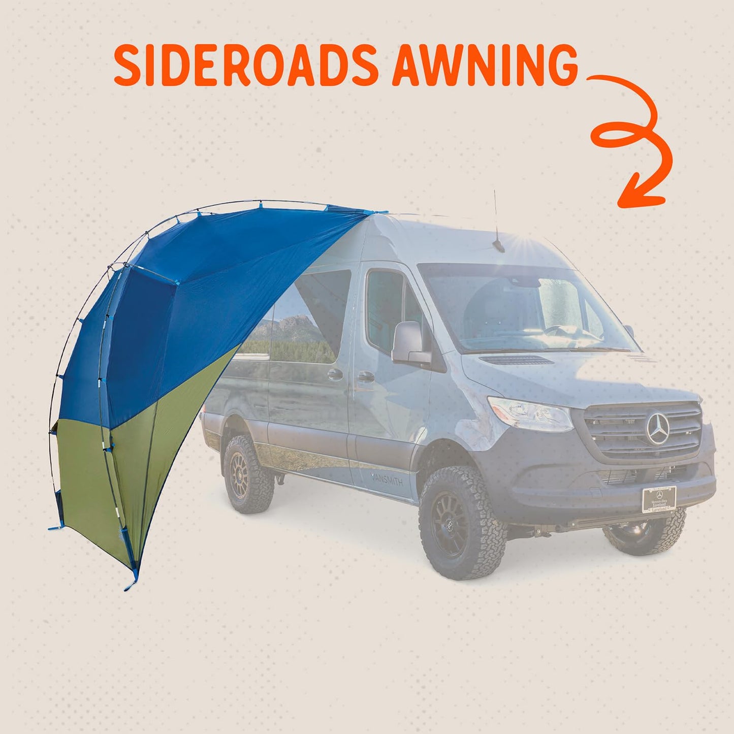 Kelty Sideroads Awning Shelter for Car Camping, Tailgating, and Summer Beach Trips, Protection from Elements and UV, Universal Mount, Sturdy Steel Frame, Easy Setup