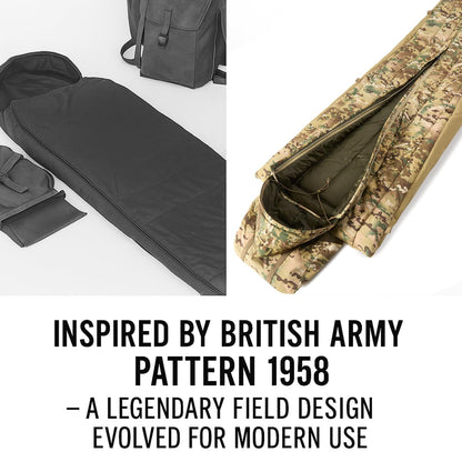 MT British Army Pattern 1958 Style Sleeping Bag – Military Tactical Roll-up Sleep System with Compression Sack, Waterproof & Warm, Outdoor Survival Gear Multi-Terrain