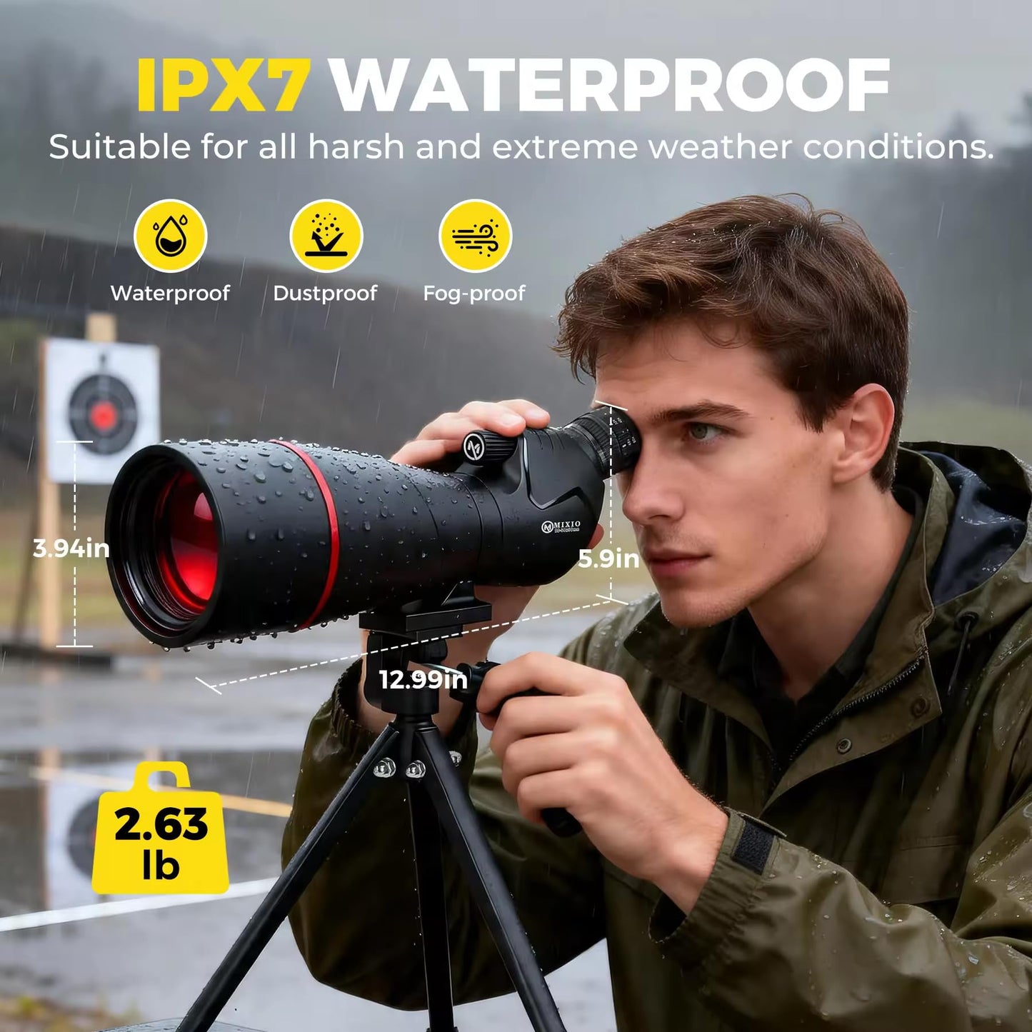 Spotting Scope 20-60x80 with Tripod Carrying Bag&Phone Adapter BAK4 High Definition Waterproof Spotter Scopes Essentials for Hunting Camping Cruise Travel Bird Watching Target Shooting
