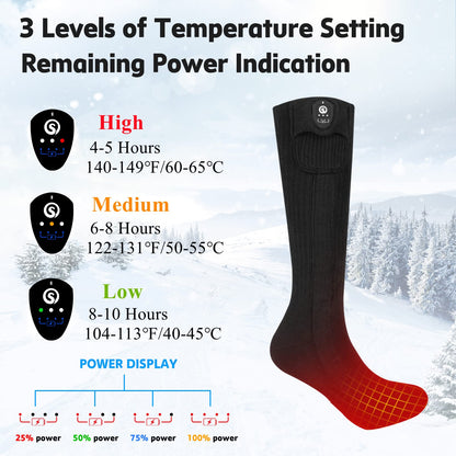 SAVIOR HEAT Heated Socks for Men Women, App Control Rechargeable Battery Electric Ski Socks, 3 Heat Levels Washable Thermal for Snowboarding, Hunting, Work, Hiking, Biking,Camping (Small)