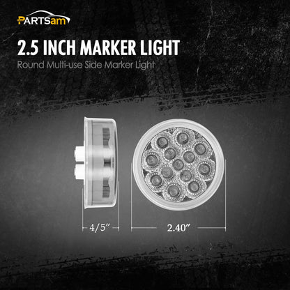 Partsam 2 Pcs Mini-Reflex Red Clear Lens Side indicator LED Marker + 1Pcs 2 Prong Continuous Wire Harness Roll