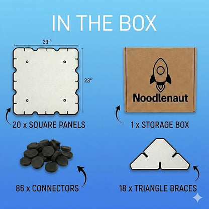 Cardboard Fort Building Kit – Giant Indoor Kids Fort Builder – Create Life Size Castles Tunnels &amp Mazes – Durable White Panels Reusable Connectors &amp Compact Storage Box – STEM Toy Ages 4+