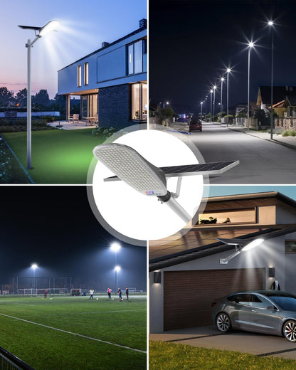 12000W Solar Street Lights Outdoor Waterproof, Super Bright LED Security Flood Light, Motion Sensor & Remote Control, Dusk-to-Dawn Parking Lot Lights for Garden,Yard, Farm, Commercial Plaza(2pack)