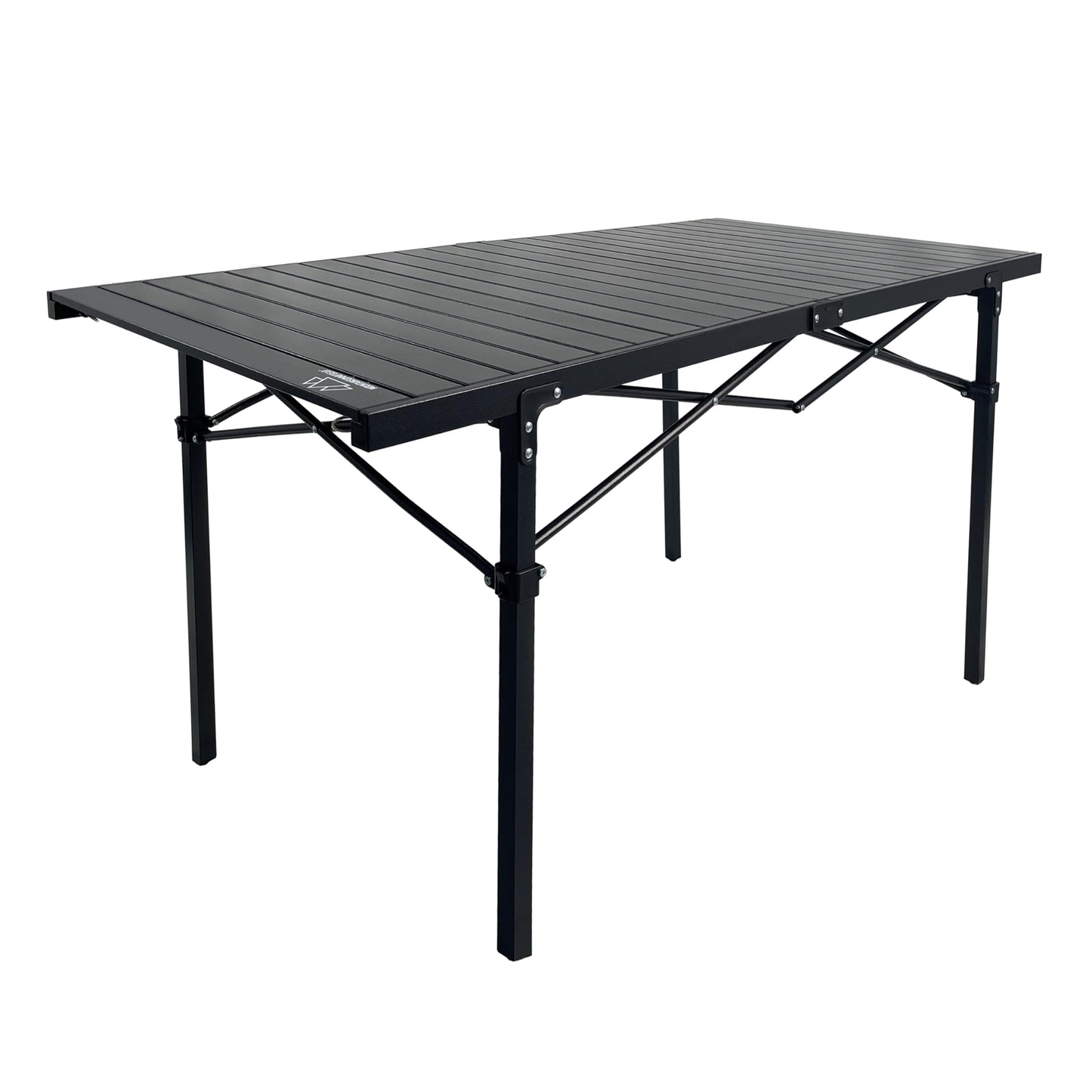 MOUNTAIN SUMMIT GEAR Heavy-Duty Roll-Top Table for Camping - Portable Aluminum-Top Folding Table with Steel Frame by Caddis Sports, Inc. (Extra Large)