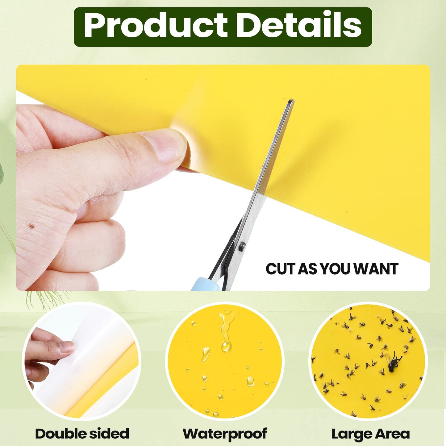 Qualirey 900 Pcs 6x8 Inch Yellow Sticky Traps for Gnats, Dual-Sided Sticky Gnat Traps for Indoor Outdoor, Fly Catcher for Fungus Gnats, Fruit Flies, Whiteflies– Bulk Pack with Twist Ties