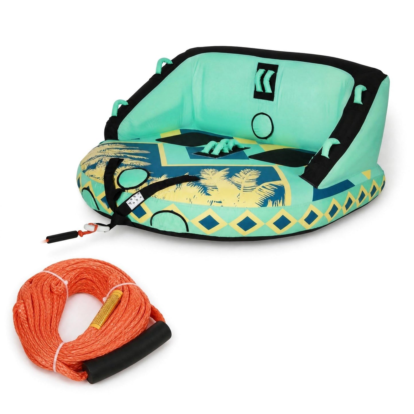 SMOOL Towable Tube for Boating, 1-4 Rider Inflatable Boat Tube with Heavy Duty 840D Nylon Cover, 0.7mm+ High-Elasticity PVC Bladder and Nylon Tow Rope Included