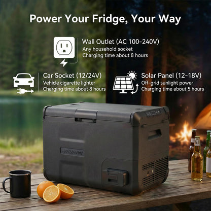 FreezeWay 171Wh Detachable Battery For Portable Car Refrigerator, Rechargeable Electric Cooler Battery for 12/24V DC and 120-240V AC Freezer Fridge, 15600mAh Lithium Car Refrigerator Plug-in Battery