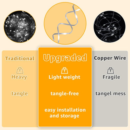 Ollny Curtain Lights 300LED 9.8ftx9.8ft, Connectable IP67 Waterproof Outdoor Curtain String Lights with Remote, Plug-in Untangle Fairy Lights with 8 Modes 3 Timers for Wall Backdrop Decor(Cool White)