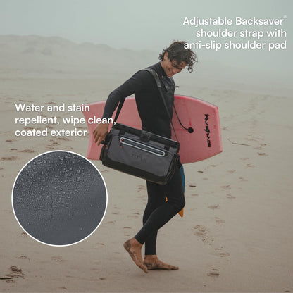 Titan by Arctic Zone Zipperless Soft Sided Cooler with HardBody Liner and SmartShelf, Insulated Bag with Shoulder Strap and Bottle Opener for Beach, Picnic, and Travel, 48 Can Capacity, Sharkskin Gray