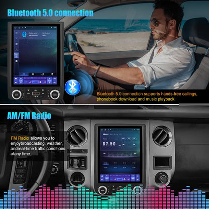 AWESAFE Car Radio for Ford Expedition 2015 2016 2017, Android 13 8 Core T Style 12.1 Inch IPS Touch Screen Car Stereo with Wireless Carplay/Android Auto, GPS, WiFi, Bluetooth, FM, DSP - [4GB+64GB]
