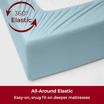 Mellanni Extra Deep Full Sheets - Hotel Luxury Ultra Soft Cooling Bedding - Wrinkle & Stain Resistant (Full, Aqua)