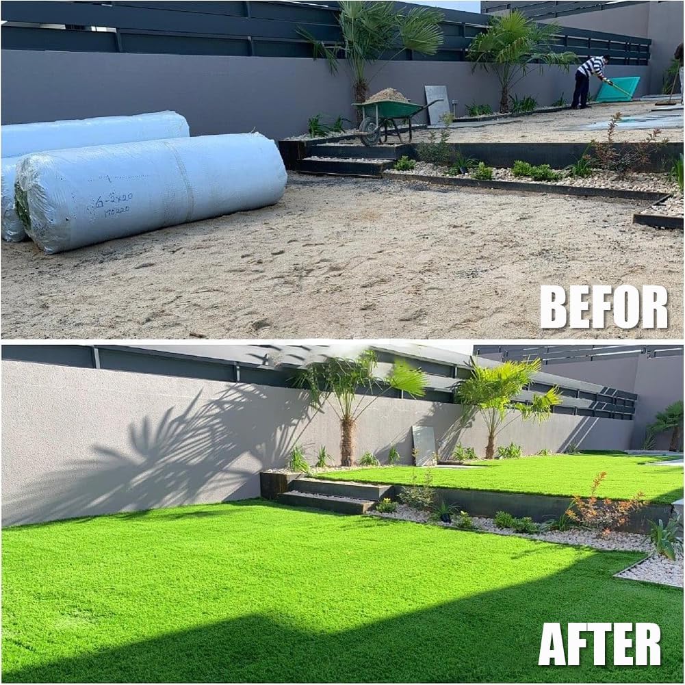 LITA Thick Artificial Grass Turf 7x15FT, 1.77 Inch Realistic Fake Grass Rug with Drainage, Customizable with Extra Large Size, Perfect for Indoor and Outdoor Use, Synthetic Grass Mat for Dogs