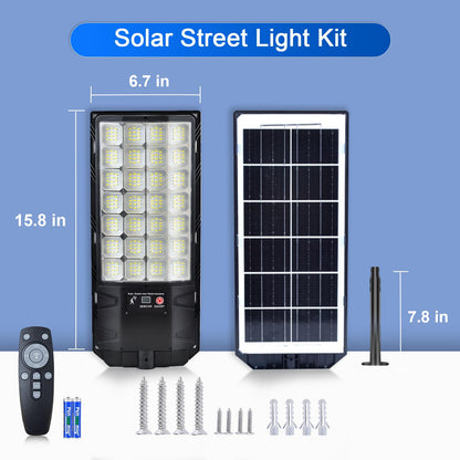 PCYIS Solar Street Lights Outdoor, 4-Pack 45000LM, Dusk to Dawn Motion Sensor Light with Remote, 7500K LED Solar Flood Light, IP67 Waterproof Wall Mount Security Light for Yard, Garage, Driveway