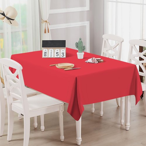 FALIZIFU 2 Pack Red Plastic Tablecloth Disposable Table Covers Red Rectangle Tablecloth for Party Baby Shower Wedding Birthday Table Cloth Disposable